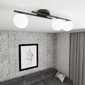 Lampada da soffitto in acciaio KAIRO 3 da interno 3xE14 Colore del corpo Nero e Bianco