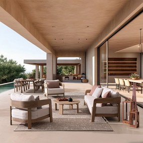 Divano da giardino di colore naturale in acacia massiccia Pablo – Bizzotto