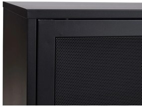 Cassettiera nera in metallo con ante scorrevoli 160x75x46 cm Veep – Unique Furniture