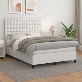 Giroletto A Molle Con Materasso Bianco 140x190 Cm İn Similpelle /