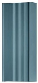 Pensile bagno Niwa laccato opaco blu pacifico con vetro blu pacifico, 1 anta apertura da sinistra P 17 x L 30 x H 78.5 cm