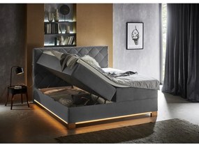 Letto boxspring grigio con contenitore 180x200 cm Messina - Meise Möbel