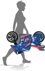 Moto Cavalcabile per Bambini 4-7 anni a Spinta Marvel Spidey 99x39x61 cm fino a 50 kg con Maniglia di Trasporto Blu...