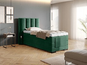 Letto motorizzato singolo boxspring Belize - Tessuto verde