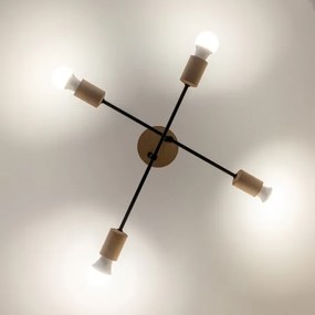 Plafoniera da soffitto CAMBRIDGE 4xE27/15W/230V pino