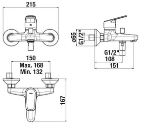 JIKA H3212E70044001 - Miscelatore vasca TALAS cromo lucido