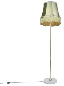Lampada da terra retrò in ottone con paralume Granny verde 45 cm - Kaso