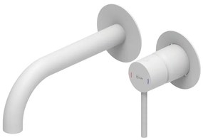Rubinetto per lavabo ad incasso TAYRONA bianco verniciato opaco HUBER H 8 cm