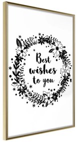 Poster  Best Wishes  Cornice Quadri Cornice d'oro, Larghezza x Altezza Home decor 40x60