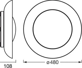 Osram - Plafoniera LED dimmerabile ORBIS PLATE LED/45W/230V Ø48cm arancione/nero