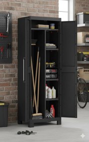 Armadio in Resina 4 Ripiani 65x45x182 cm Keter Detroit Portascope Nero...
