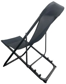 Lettino da campeggio pieghevole nero