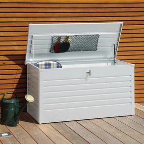 Baule panchina BIOHORT 130 in acciaio bianco L 134 x H 71 x P 62 cm