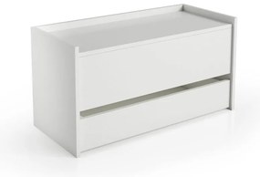 Scarpiera L 90 x H 46 x P 40 cm 3 paia, bianco