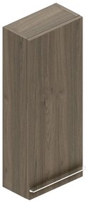 Pensile bagno Linea rovere cotto in vetro, 1 anta apertura da destra e sinistra P 16 x L 30 x H 75 cm