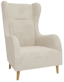 Poltrona in velluto crema Carole - Ropez