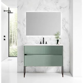Mobile sottolavabo e lavabo Niwa per vasca centrale verde L 90 x H 50 x P 45.5 cm