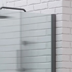 Doccia walk in 140 cm vetro scanalato e profilo gun metal | KW-100GMFL - KAMALU