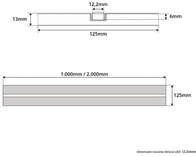 Cartongesso con Profilo in alluminio Integrato - Taglio di Luce LED Variante Lunghezza 2 Metri