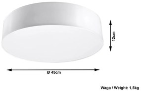 Plafoniera Tonda in PVC da Soffitto 3xE27 ARENA 45 Bianca da interno