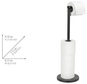 WENKO 24034100 - Portarotolo per carta igienica 21x55 cm nero/argento