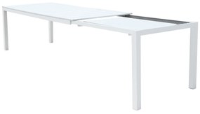 ALASKA - set tavolo in alluminio cm 214/280 x 100 x 75,5 h con 10 poltrone Lotus