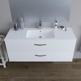 Mobile bagno LINDA120 Bianco semilucido 8220 con lavabo in ceramica
