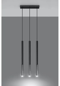 Apparecchio a sospensione in nero-argento 3L Asarot - Nice Lamps