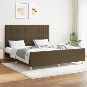 Giroletto Senza Materasso Marrone Scuro 160x200 Cm Tessuto /