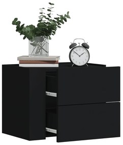 Comodini A Muro 2 Pz Nero 45x30x35 Cm /