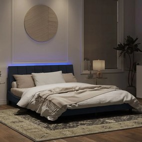 Giroletto con luci led grigio scuro 160x200 cm in velluto