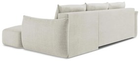 Divano angolare beige allungabile (con penisola a destra/con chaise lounge) Leila – Makamii