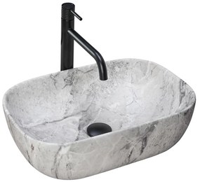 REA-U3800 - Lavabo da appoggio LIVIA 33,5x46,5 cm ceramica/grigio/effetto pietra