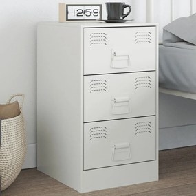 Comodino Bianco 34,5x39x62 Cm İn Acciaio /