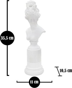 Scultura Statua Woman Con Piedistallo Cm 11X10,5X35,5