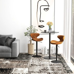 Tavolo Alto da Bar Moderno Rotondo con Base Ø70x102 cm in Acciaio e Piano in MDF Nero...