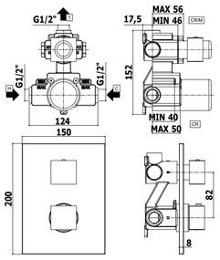 Paffoni Level Leq513 Miscelatore doccia Termostatico ad Incasso 1 Utenza senza deviatore Cromo