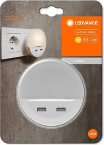 Ledvance - Luce notturna a LED in presa con sensore LUNETTA 2xUSB LED/13W/230V