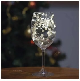 Catena luminosa LED natalizia, 40 LED, 1,5 m, alimentazione 3x AA, bianco caldo