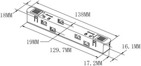 Connettore Tipo I per Binario Magnetico da Incasso - Nero