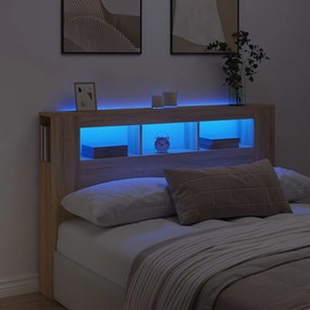 Testiera Led Rovere Sonoma 160x18,5x103,5 Cm Legno Multistrato /