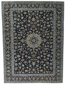 Kashan Tappeto persiano 310x410 Blu (Iran) Annodato A Mano