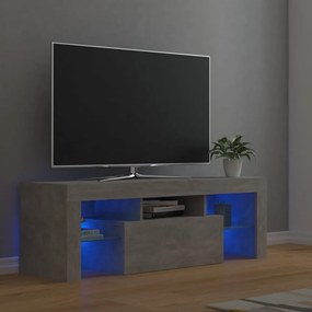 Mobile porta tv con luci led grigio cemento 120x35x40 cm