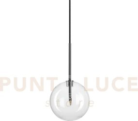 Equinoxe sospensione in vetro trasparente e cromo 1 luce attacco g4...