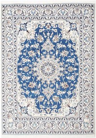 Nain Tappeto 200x150 Blu (Iran) Annodato A Mano