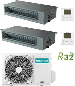 Climatizzatore Condizionatore Hisense Canalizzabile R32 Dual Split Inverter 9000 + 18000 BTU con U.E. 3AMW62U4RJC Classe A++/A+