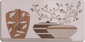 Quadro moderno con figura lavorata a legni sovrapposti 59x119 cm