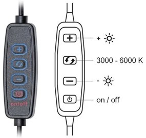 Ecolite LU13C-CR-Lampada da tavolo LED dimmerabile PRIM LED/10W/230V 3000-6000K nero
