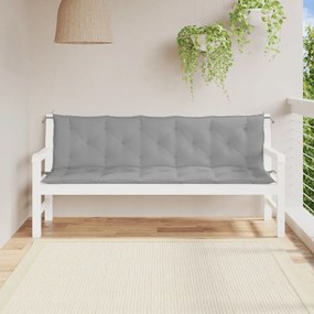 Cuscini Panca Da Giardino 2pz Grigi 180x50x7cm Tessuto Oxford /