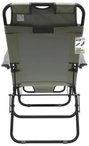 Sedia pieghevole regolabile verde/nera